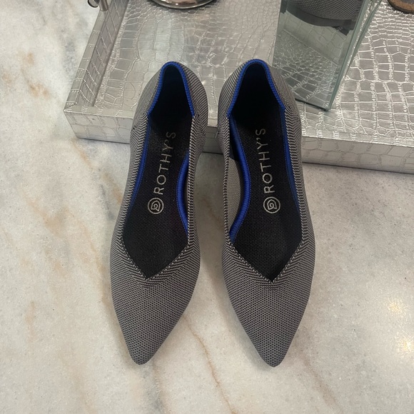 Rothy's The Point Flat-Gray - Picture 8 of 12